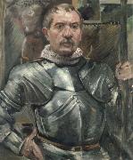 Lovis Corinth self portrait in armor oil painting artist